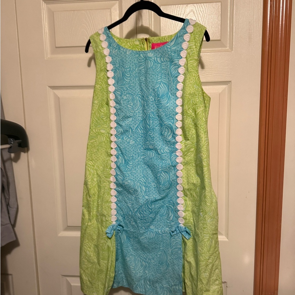 Vintage Lilly Pulitzer Green and Blue Dress - 14